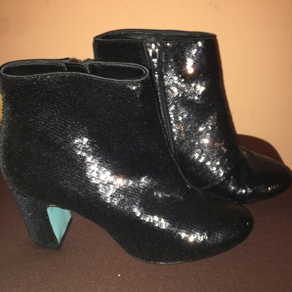 COPY - Betsey Johnson Black Sequined Ankle price firm - Picture 2 of 7